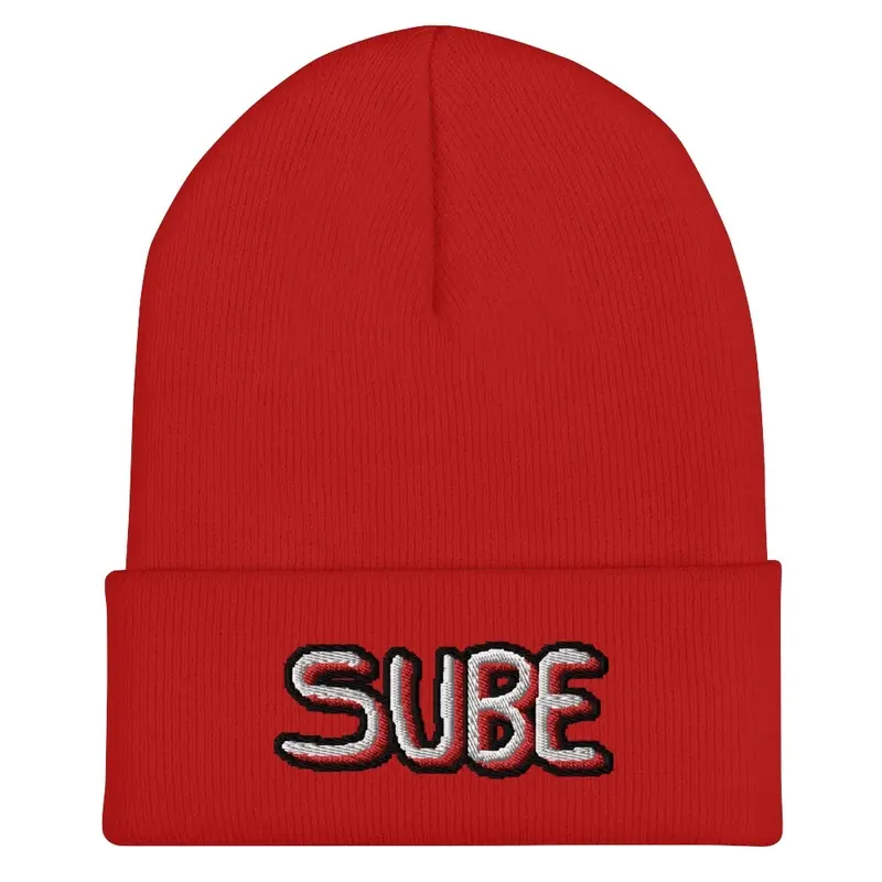 Red Embroided SUBE Beanie!